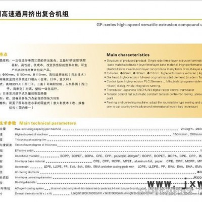 【高端塑料機械】高速通用擠出復合機生產(chǎn)線