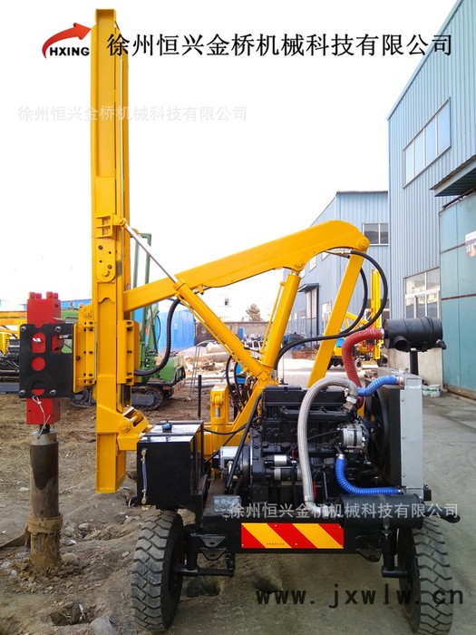 徐州打樁機廠家裝載式公路護欄打樁機 360型號輪式震動高速打孔機