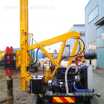 徐州打樁機廠家裝載式公路護欄打樁機 360型號輪式震動高速打孔機