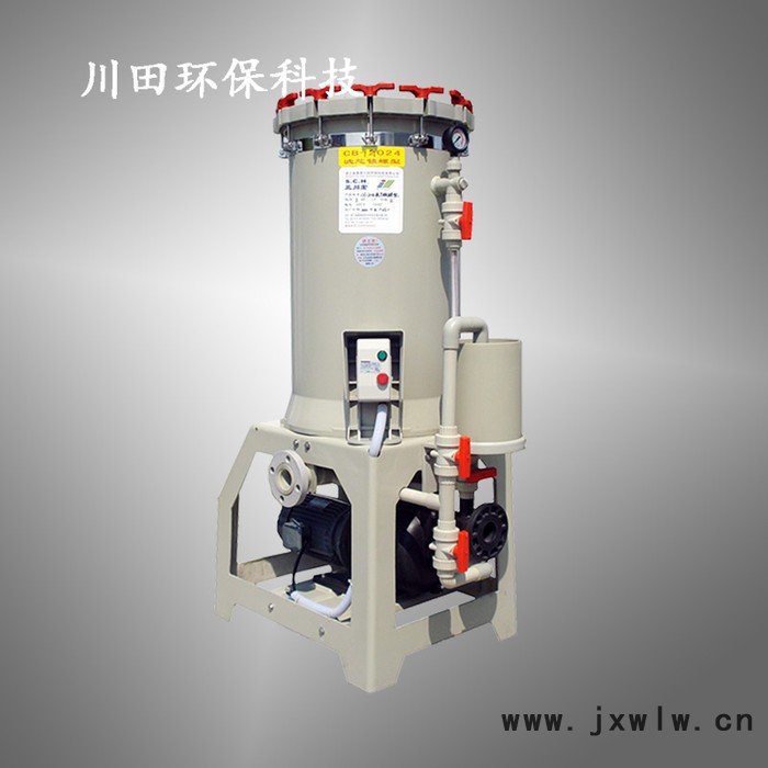 30噸電鍍過(guò)濾機(jī),三川宏電鍍過(guò)濾設(shè)備CB2024KDN5052長(zhǎng)頸自吸泵驅(qū)動(dòng)抗腐蝕耐酸堿30噸電鍍過(guò)濾機(jī)